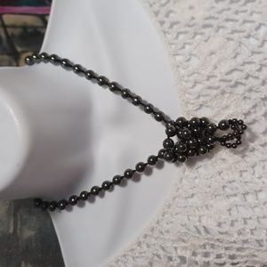Vintage Elegant Black Beaded Necklace